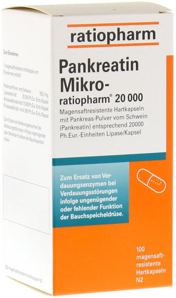Pankreatin Mikro 20000 magensaftresistente Hartkapseln (100 Stk.)