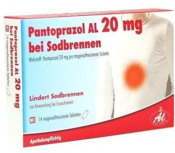 Aliud PANTOPRAZOL AL 20 mg bei Sodbr.magensaftres.Tabl. 14 St