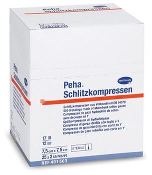 Hartmann Peha Schlitzkompressen 7,5 x 7,5 cm Steril (25 x 2 Stk.)