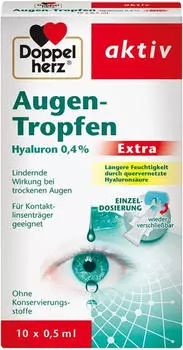 Doppelherz Augen-Tropfen Hyaluron 0,4% Extra (10x0,5ml)