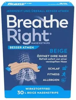 Breathe Right Nasenpflaster gro&szlig; beige (30 Stk.)