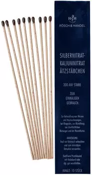 Silbernitrat-Kaliumnitrat-&Auml;tzst&auml;bchen 200mm starr (10 Stk.)