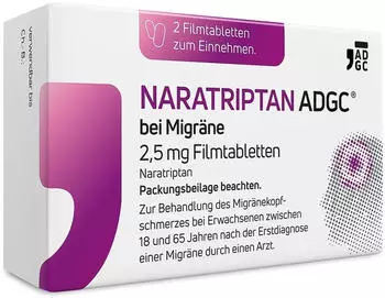 Naratriptan ADCG bei Migr&auml;ne 2,5mg Filmtabletten (2 Stk.)