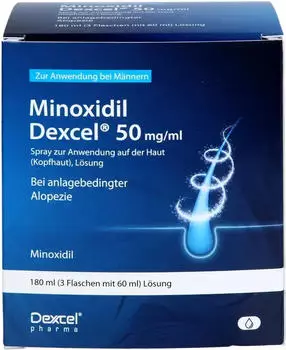Minoxidil Dexcel 50mg/ml Spray (3x60ml)