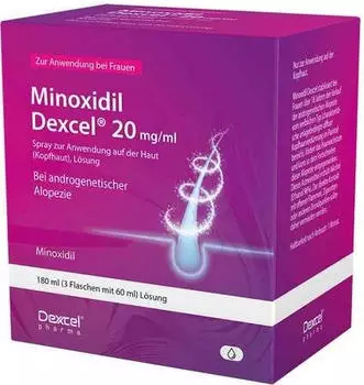Minoxidil Dexcel 20mg/ml Spray (3x60ml)