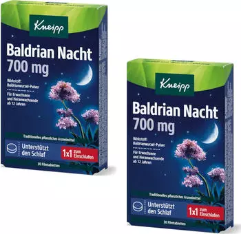 Baldrian Nacht 700mg Filmtabletten (2x30 Stk.)