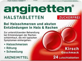 Anginetten Halstabletten zuckerfrei Kirsche Lutschtabletten 24 Stk.