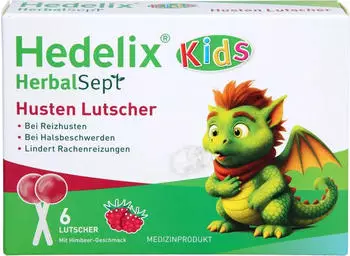 Hedelix Kids HerbalSept Husten Lutscher Himbeer (6 Stk.)