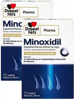 Minoxidil DoppelherzPharma 50 mg/g Schaum f&uuml;r M&auml;nner (2 x 3 x 60g)