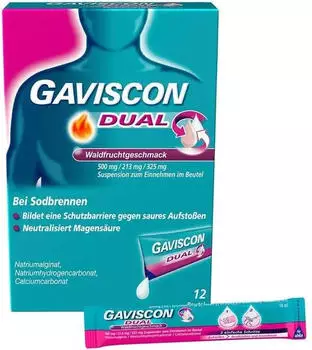 Gaviscon Dual Waldfrucht 500mg/213mg/325mg Suspension (12x10ml)
