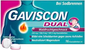 Gaviscon Dual Waldfrucht 250mg/106,5mg/187,5mg Kautabletten (16 Stk.)