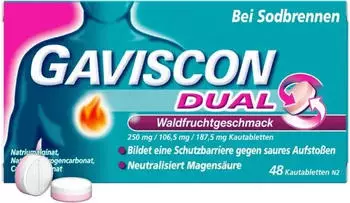 Gaviscon Dual Waldfrucht 250mg/106,5mg/187,5mg Kautabletten (48 Stk.)