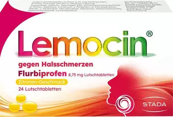Lemocin gegen Halsschmerzen Flurbiprofen Zitrone Lutschtabletten (24 Stk.)