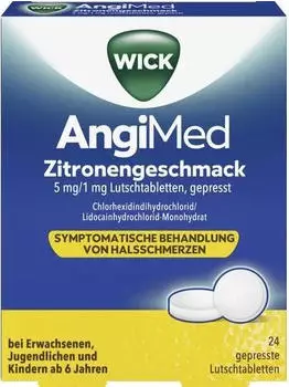 AngiMed Zitronengeschmack 5mg/1mg Lutschtabletten (24 Stk.)