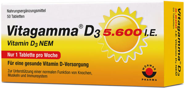 Wörwag Pharma Vitagamma D3 5.600 I.E. Vitamin D3 NEM Tabletten (50 Stk.)  Test TOP Angebote ab 14,75 € (März 2023)