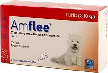 Tad Pharma Amflee Spot-On für Hunde 2-10kg 67mg 3 Pipetten