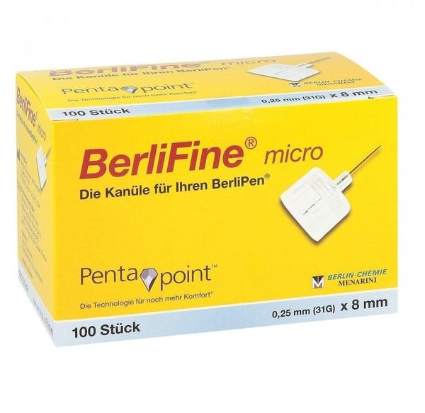 Berlin-Chemie Berlifine micro Kanülen 0,25x8 mm (100 Stk.)
