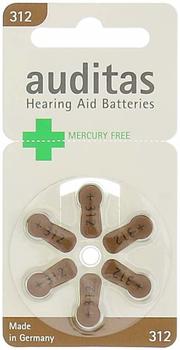 auditas Hearing aid batteries 312 1,45V, 6 stück