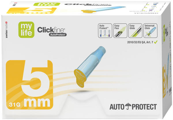 Ypsomed Mylife Clickfine Autoprotect Pen-Nadeln 5 mm 31G (100 Stk.)