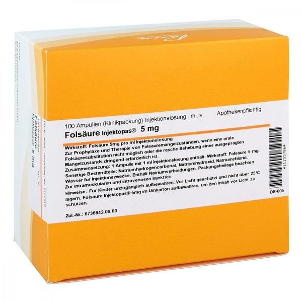 Pascoe Naturmedizin Folsäure Injektopas 5mg Ampullen (100x1ml)