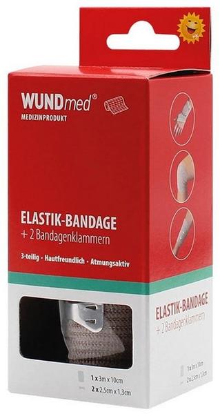 Axisis Elastik Bandage 3mx10cm mit Bandageklammern
