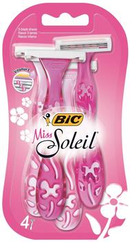 BIC Nassrasierer Miss Soleil 3+1, Einwegrasierer, f&uuml;r Damen, 3-fach Klinge, 4 St&uuml;ck