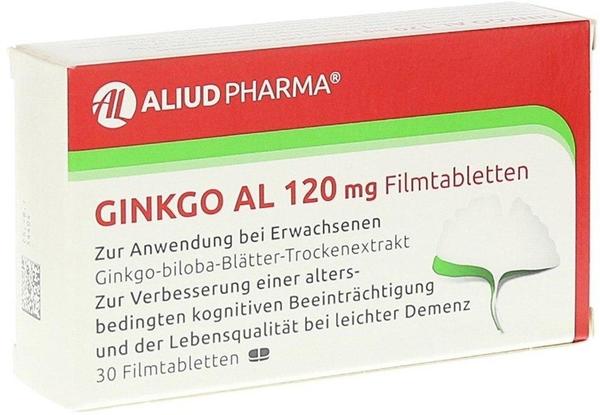 Ginkgo AL 120 mg Filmtabletten (30 Stk.) Test TOP Angebote ab 10,14 €  (Januar 2023)