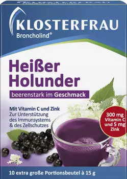 Klosterfrau Broncholind hei&szlig;er Holunder Granulat (10x15g)