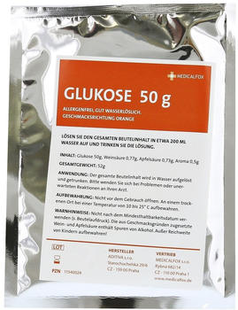 Medicalfox Glukose Orange Plv.z.Her.e.Lsg.z.Einnehmen (50 g)