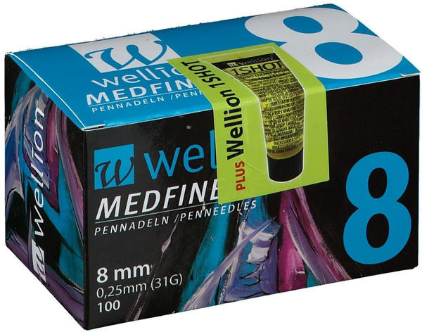 Wellion Medfine plus Pen-Nadeln 8 mm (100 Stk.)