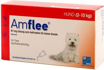 Tad Pharma Amflee Spot-On für Hunde 2-10kg 67mg 30 Pipetten