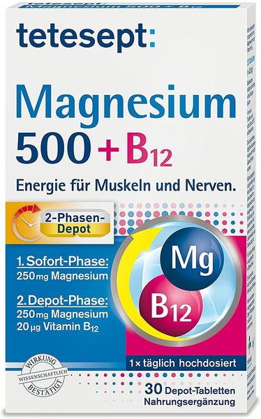Tetesept Magnesium 500 + B12 Depot Tabletten (30 Stk.)