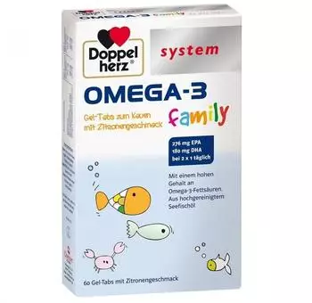 Doppelherz system Omega-3 family Gel-tabs (60 Stk.)