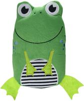 Hugo Frosch Kinder &Ouml;ko-W&auml;rmflasche 0,8 l mit Veloursbezug "Frosch" gr&uuml;n