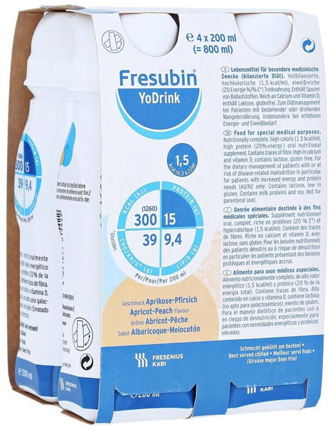 Fresenius Fresubin YoDrink Aprikose-Pfirsich (4 x 200ml)