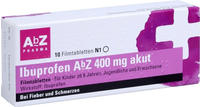 PZN-DE 11722831, Ibuprofen AbZ 400 mg akut Filmtabletten 10 St, Grundpreis: &euro;