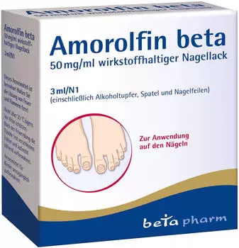 Amorolfin Beta 50mg/ml wirkstoffhaltiger Nagellack (3ml) Amorolfin Beta 50mg/ml wirkstoffhaltiger Nagellack (3ml)