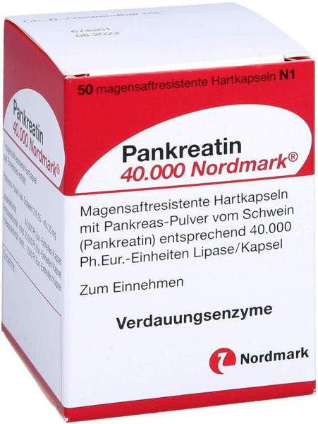 Pankreatin 40.000 NORDMARK magensaftresistente Hartkapseln (50 Stk.)