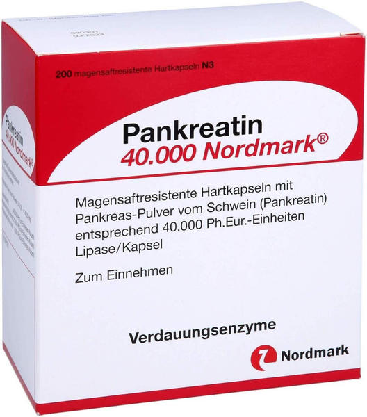 Pankreatin 40.000 NORDMARK magensaftresistente Hartkapseln (200 Stk.)