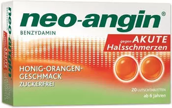 Neo-angin Benzydamin akute Halsschmerzen Honig-Orange (20 Stk.) Neo-angin Benzydamin akute Halsschmerzen Honig-Orange (20 Stk.)