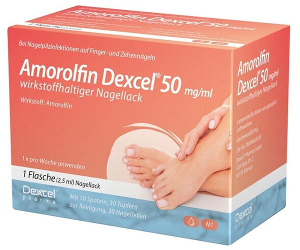 Amorolfin Dexcel 50mg/ml Wirkstoffhaltiger Nagellack (2,5ml)