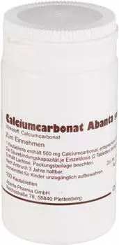 Calciumcarbonat Abanta 500 mg Kautabletten (100 Stk.) Calciumcarbonat Abanta 500 mg Kautabletten (100 Stk.)