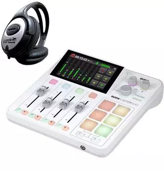 Rode RØDECaster Duo Audio Production Studio, weiß, mit Kopfhörer (rcduowh-kh)