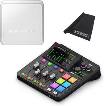 Rode RØDECaster Duo Mischpult mit Abdeckung und Tuch (rcduo-rcovduo-tuch)