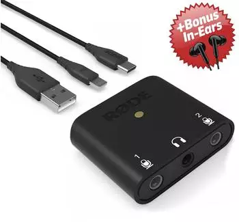 Rode AI-Micro 2-Kanal Audio-Interface mit In-Ear Kopfh&ouml;rern (aimicro-af33-pr)