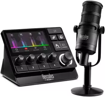 Hercules Stream 200 XLR Essentials Kit, Streaming-Controller mit Mikrofon (4781070)