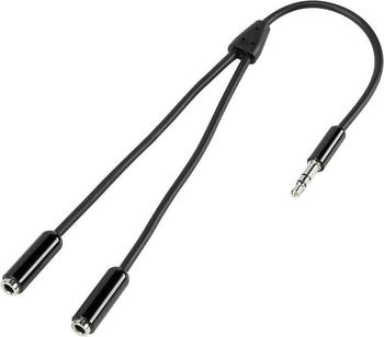 SpeaKa Professional Klinke Splitter-Kabel Klinkenstecker 3.5 mm 2x Klinkenbuchse 3.5 mm 0.2 m (0.20 m, 3.5mm Klinke (AUX)), Audio Kabel