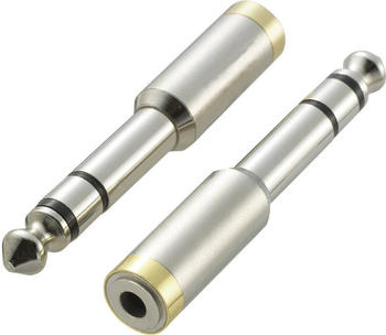 SpeaKa Professional Audio-Adapter Klinkenstecker 6.35 mm zu Klinkenbuchse 3.5 mm, Audio Adapter