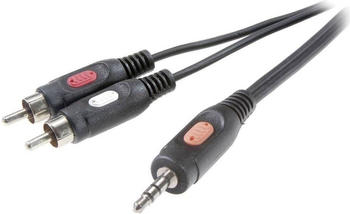 SpeaKa Professional Audio-Adapterkabel Klinkenstecker 3.5 mm auf 2x Cinch-Stecker 10 m (10 m, Cinch), Audio Kabel