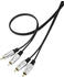 SpeaKa Professional SuperSoft Cinch-Audiokabel (R/L) 1 m (1 m, Cinch), Audio Kabel